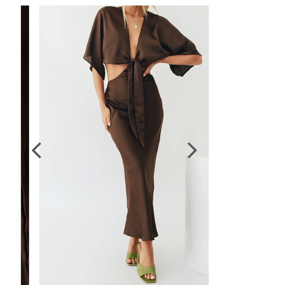 Verge Girl Brown Midi Dress